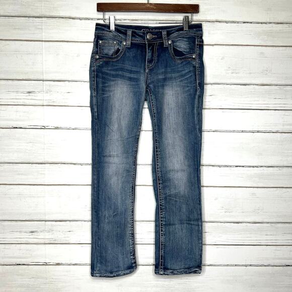 Grace in LA Jeans Straight Cropped Embellished Size 27 - Picture 1 of 13